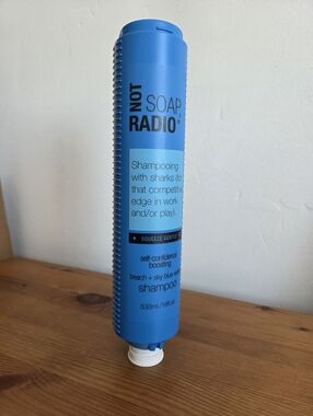 Not Soap, Radio Shampooing Soap With Sharks Refill Beach Blue Sky Water 90% Full